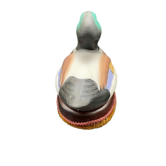Vintage Mallard Duck Bisque Porcelain Wood Base Lint brush - Picture 3 of 15